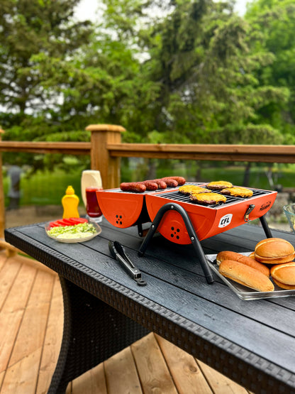 BC Lions Portable Dual Surface Charcoal Grill